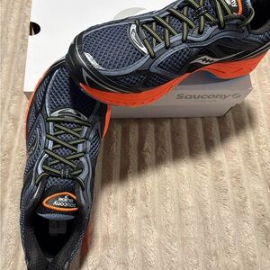 Saucony Men’s Navy and Orange Athletic Running Shoes
